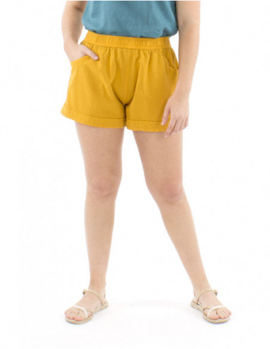 Short cotton shorts plain fabric