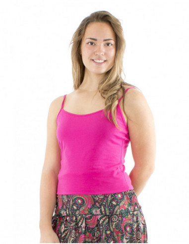 Basic plain tank top with thin straps