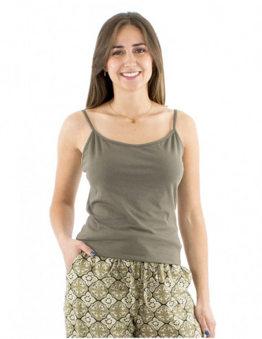 Basic plain tank top with thin straps