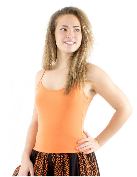 Basic plain tank top with thin straps