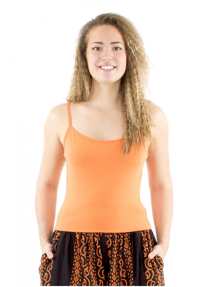 Basic plain tank top with thin straps