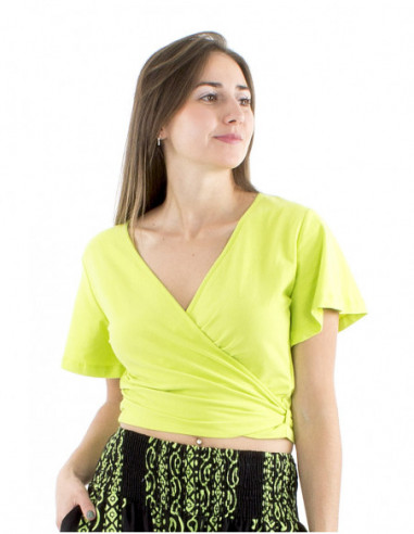 Crop top cache cœur en coton basique