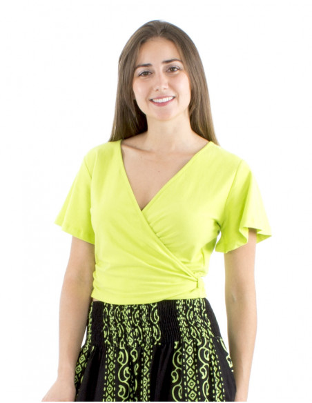 Crop top heart cache in basic cotton