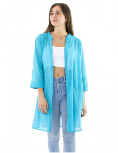 Chemise longue transparente