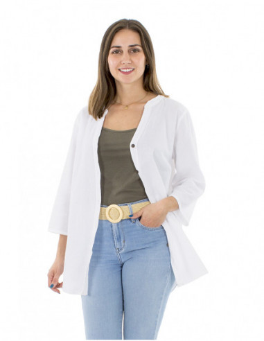 Tunique coton unie avec boutons