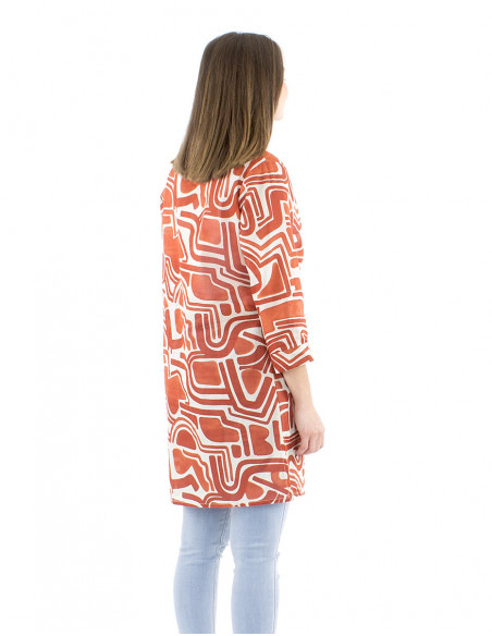 Cotton veil afrohemian tunic