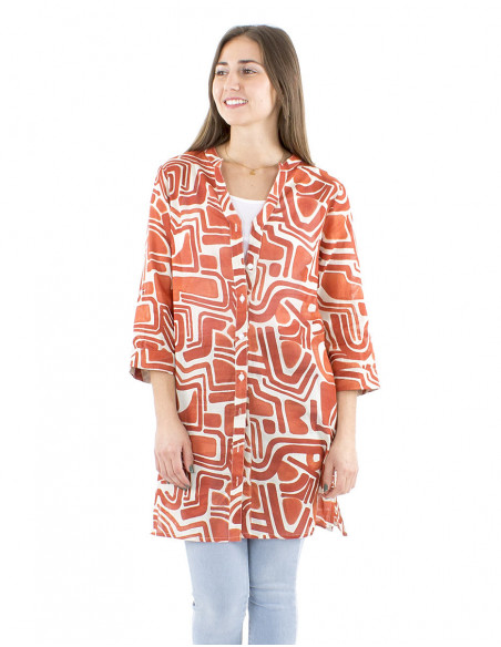 Cotton veil afrohemian tunic