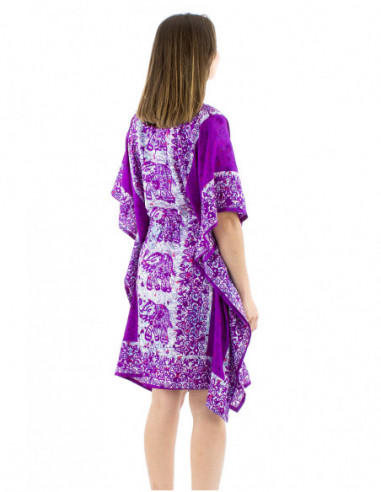 Kaftan tunic elephant pattern and laces