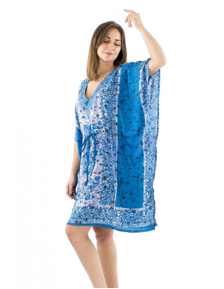 Kaftan tunic elephant pattern and laces