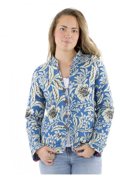Boho reversible quilted cotton jacket