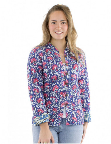 Boho reversible quilted cotton jacket