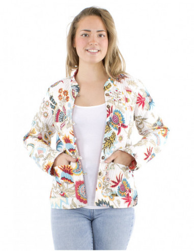 Cotton reversible boho quilted jacket