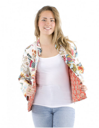 Cotton reversible boho quilted jacket