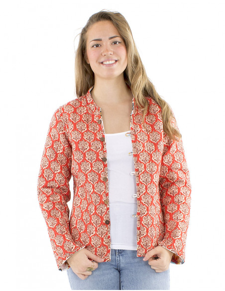 Cotton reversible boho quilted jacket