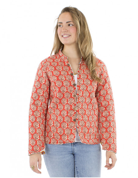 Cotton reversible boho quilted jacket