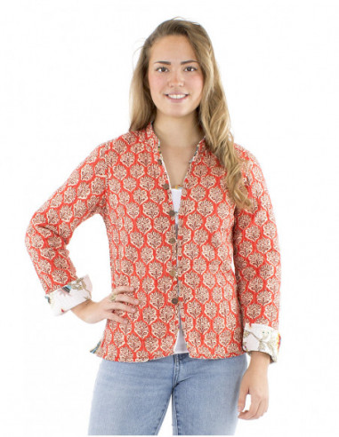 Cotton reversible boho quilted jacket