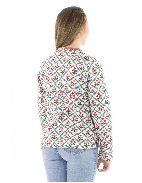 Quilted reversible boho cotton jacket