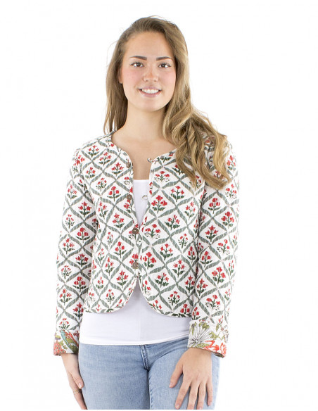 Short reversible boho cotton jacket
