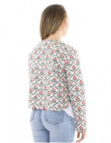 Short reversible boho cotton jacket