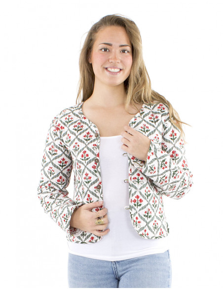 Short reversible boho cotton jacket