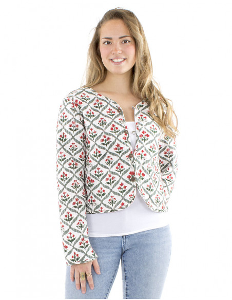 Short reversible boho cotton jacket
