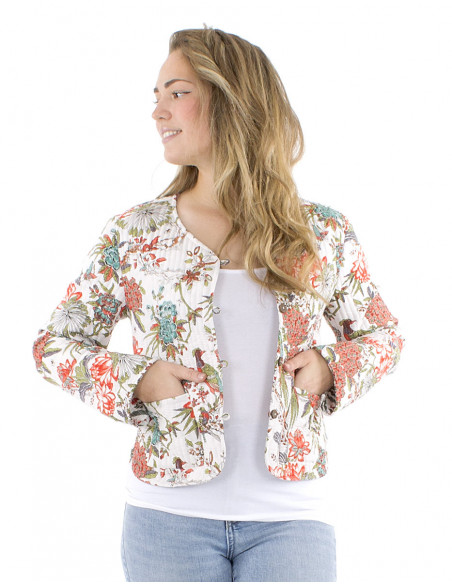 Short reversible boho cotton jacket