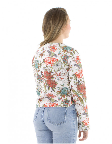 Short reversible boho cotton jacket