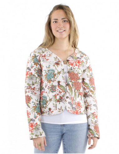 Short reversible boho cotton jacket