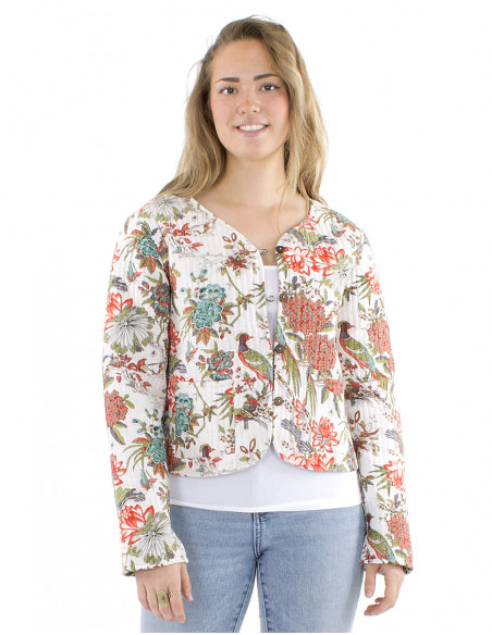 Short reversible boho cotton jacket