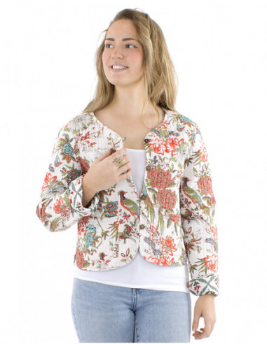 Short reversible boho cotton jacket