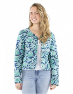 Veste réversible en coton motif ethnique