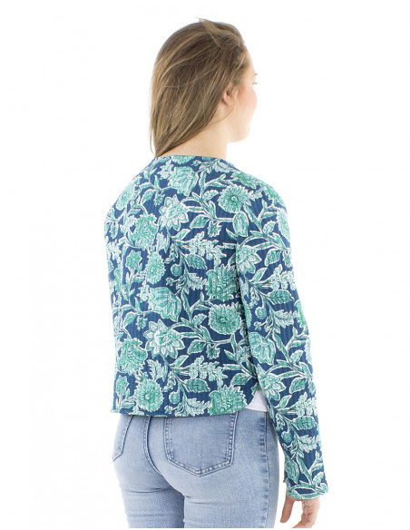 Ethnic reversible cotton short jacket