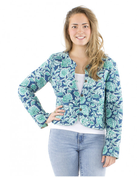 Veste réversible en coton motif ethnique