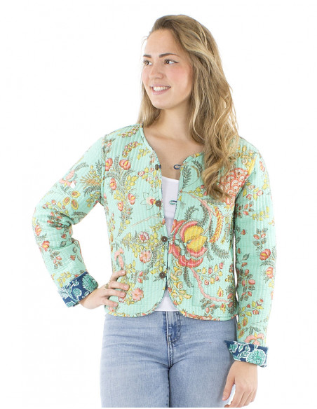 Veste réversible en coton motif ethnique