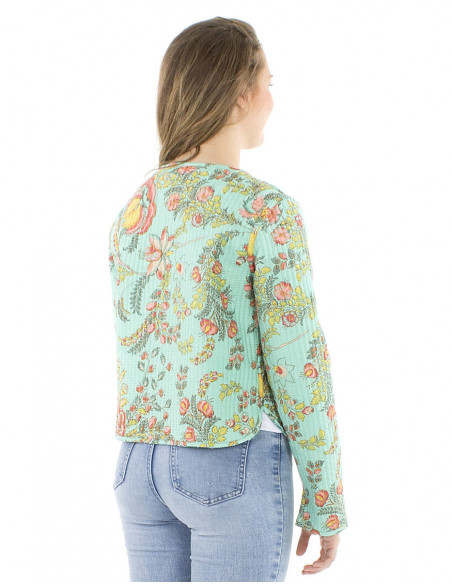 Veste réversible en coton motif ethnique