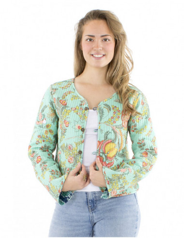 Veste réversible en coton motif ethnique