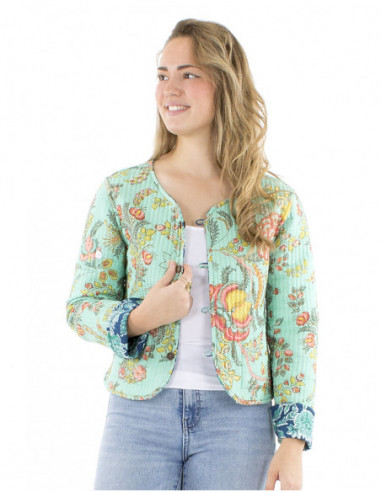 Ethnic reversible cotton short jacket