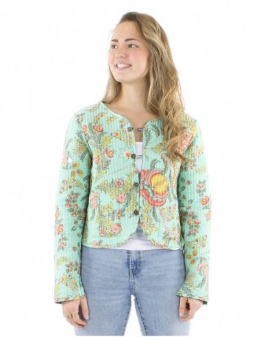 Ethnic reversible cotton short jacket
