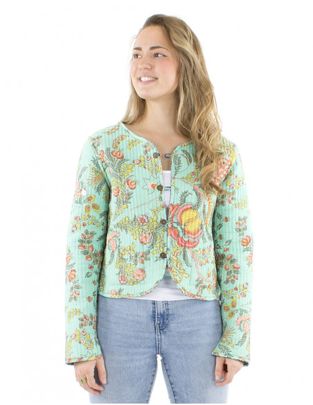 Ethnic reversible cotton short jacket