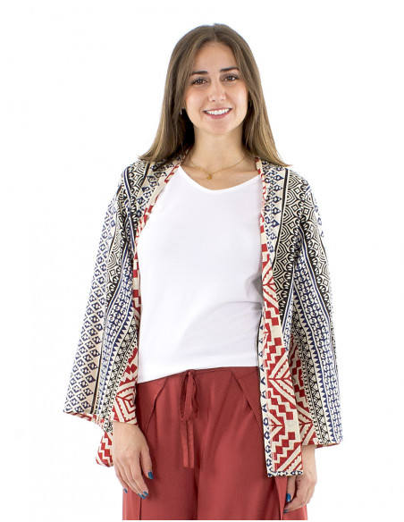 Veste coton motif ethnique original