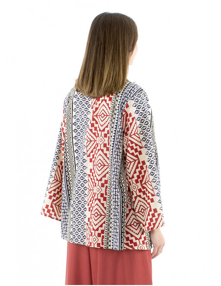 Veste coton motif ethnique original