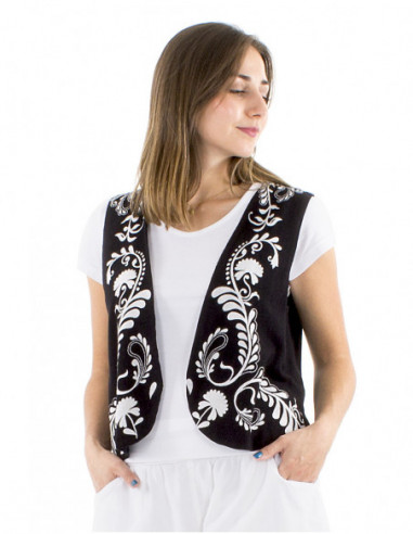 Gilet sans manches style bohème