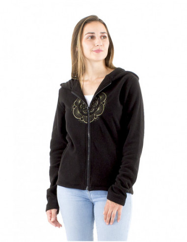 Short mandala fleece jacket