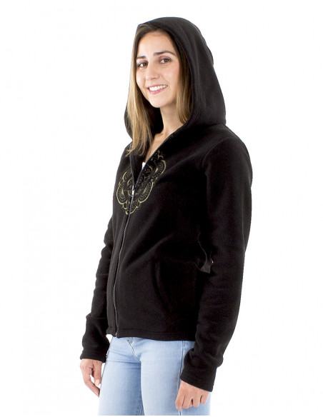 Short mandala fleece jacket