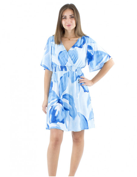 Short dress pastel orchid pattern