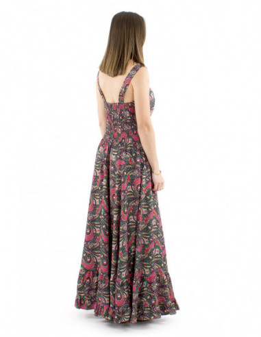 Princess maxi dress boho print, straps