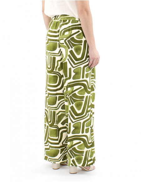 Palazzo pants fluid fabric ethnic print
