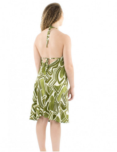 Short dress V-neck and laces to tie