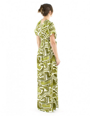 Modular long afrohemian fluid dress