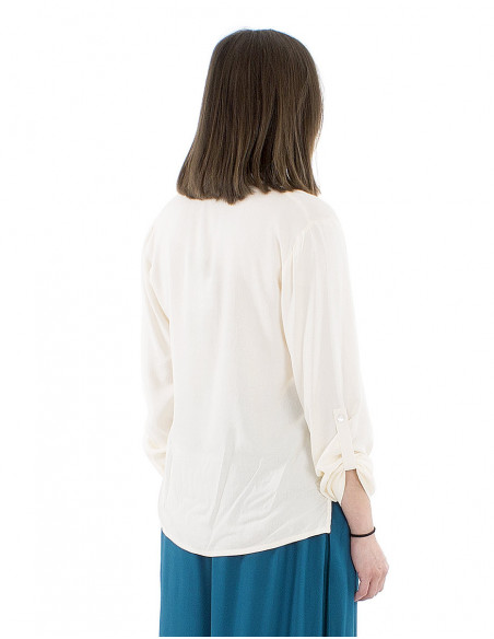 Basic shirt with adjustable 3/4 sleeves